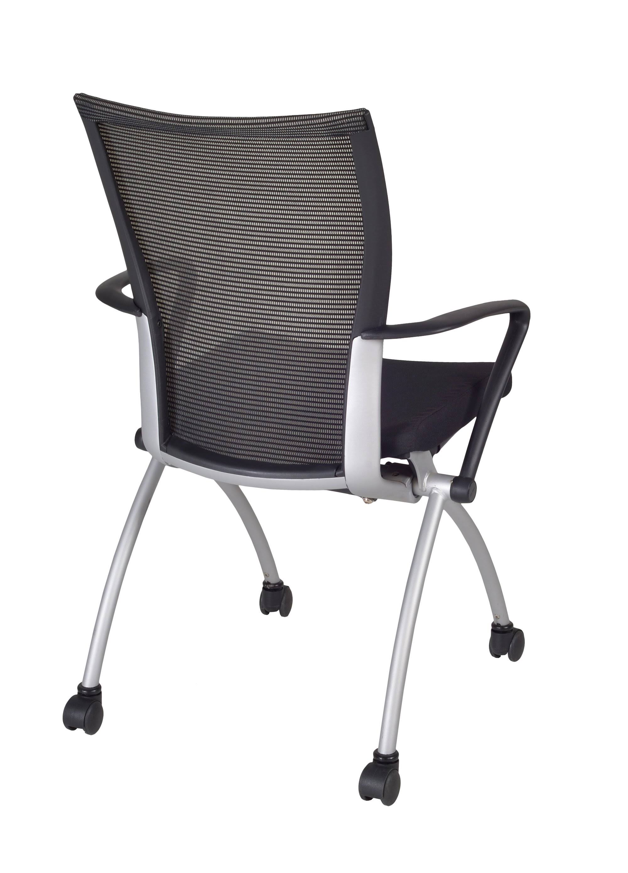 Regency 60x22 x 24x22 Kee Training Table- Cherry/ Chrome 2 Apprentice Chairs- Black