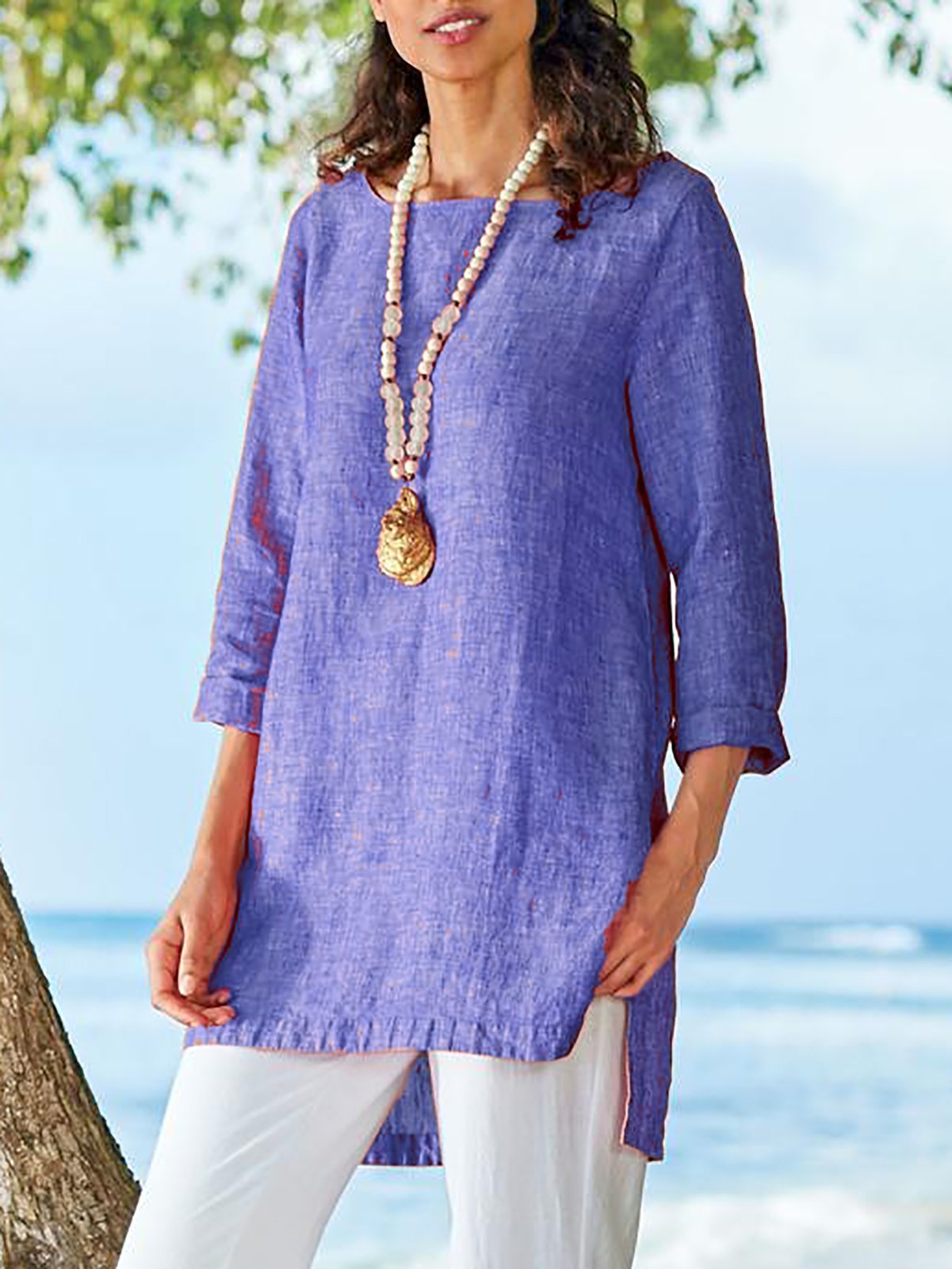 Casual Solid Cotton Long Sleeve T-Shirts