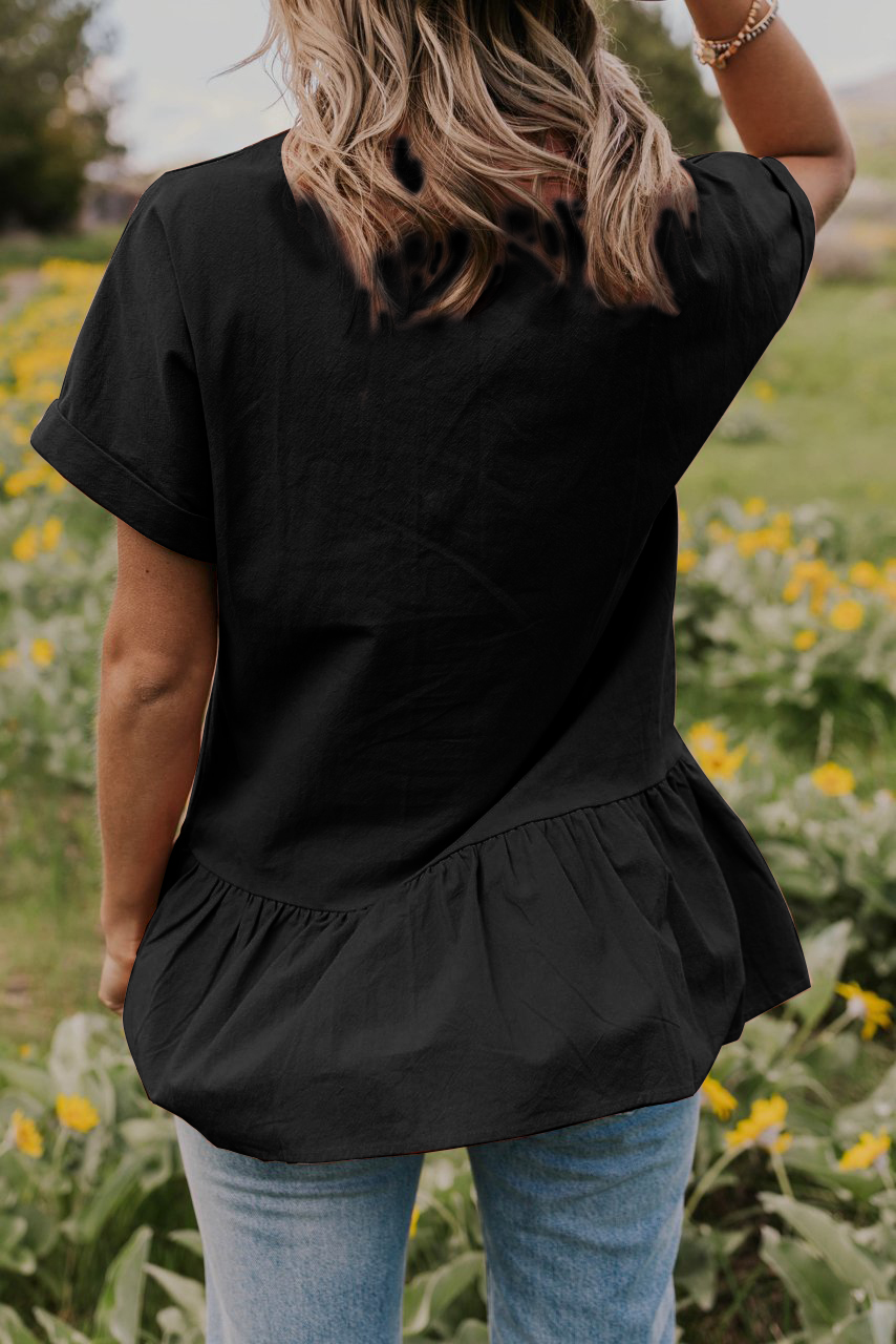 Fit-and-Flare Pocket Blouse