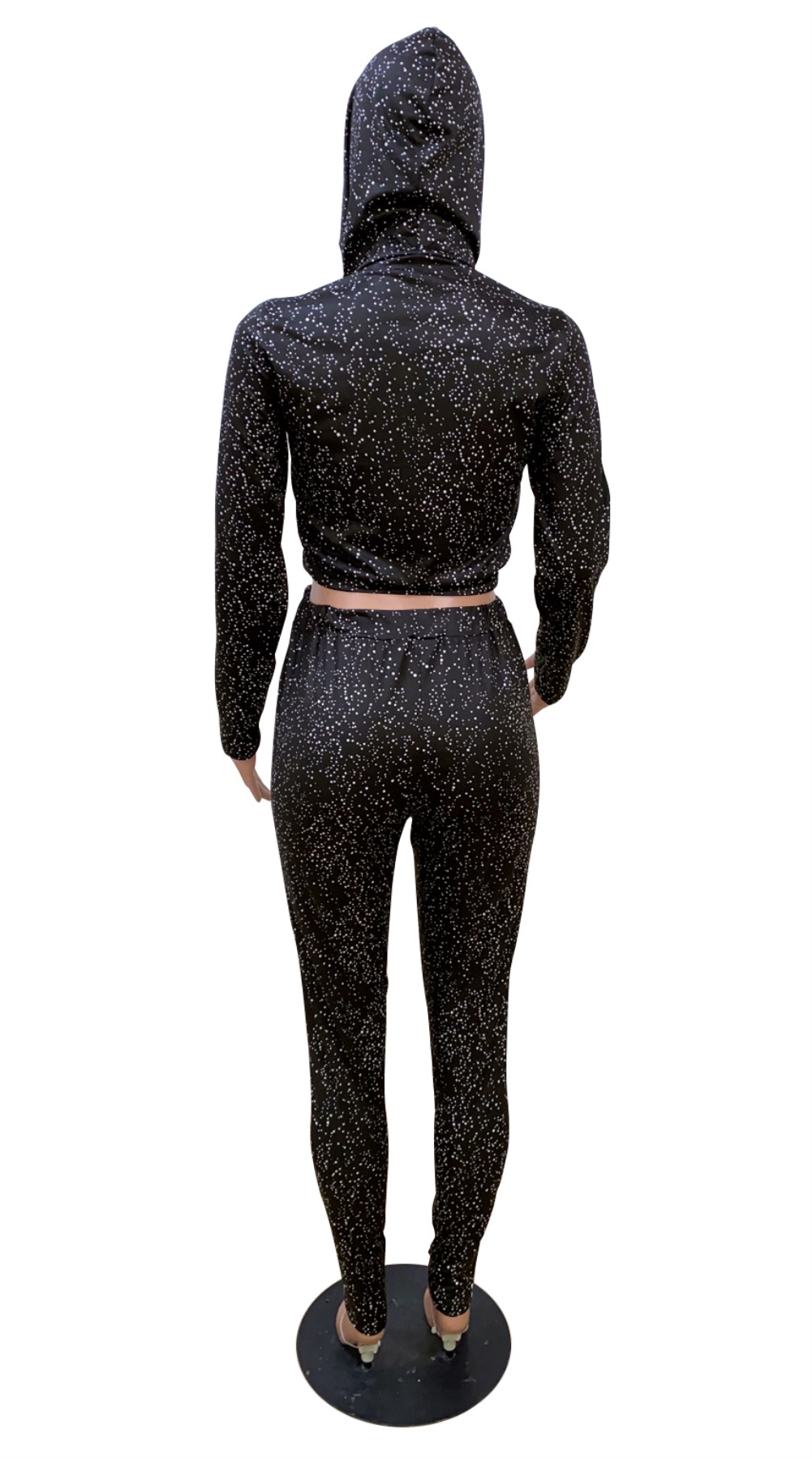 Sports Print Crop Top and Pants Tracksuit