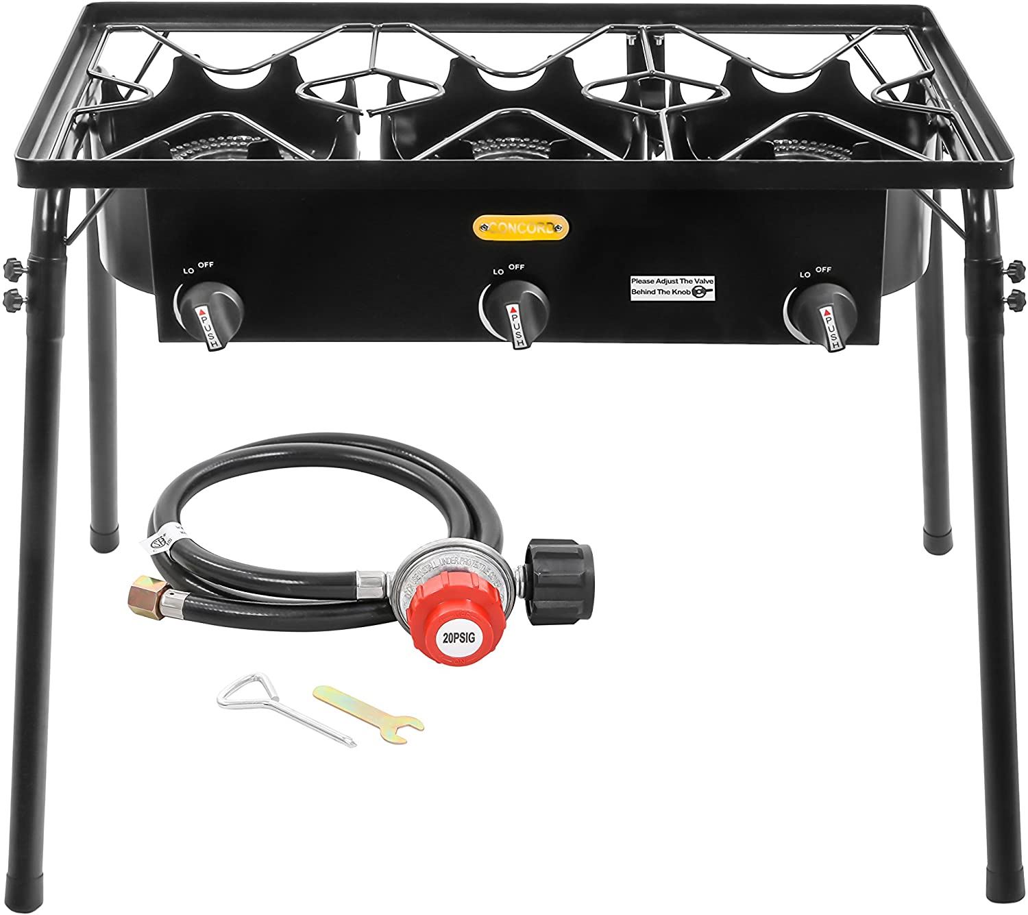 CONCORD Triple Burner Outdoor Stand Stove Cooker w/ Regulator Brewing
