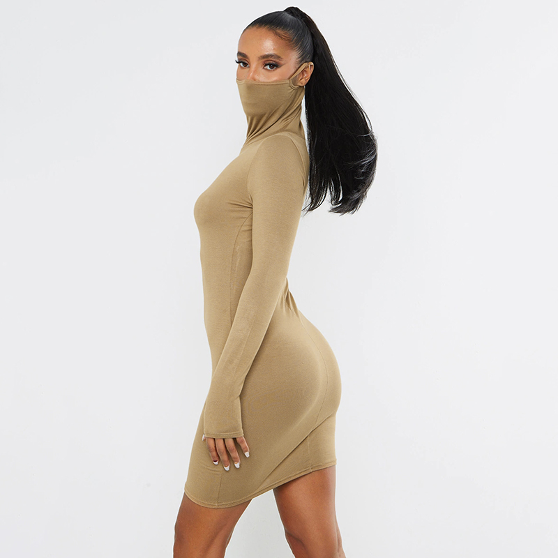 Autumn Party Sexy Solid Plain Mini Dress