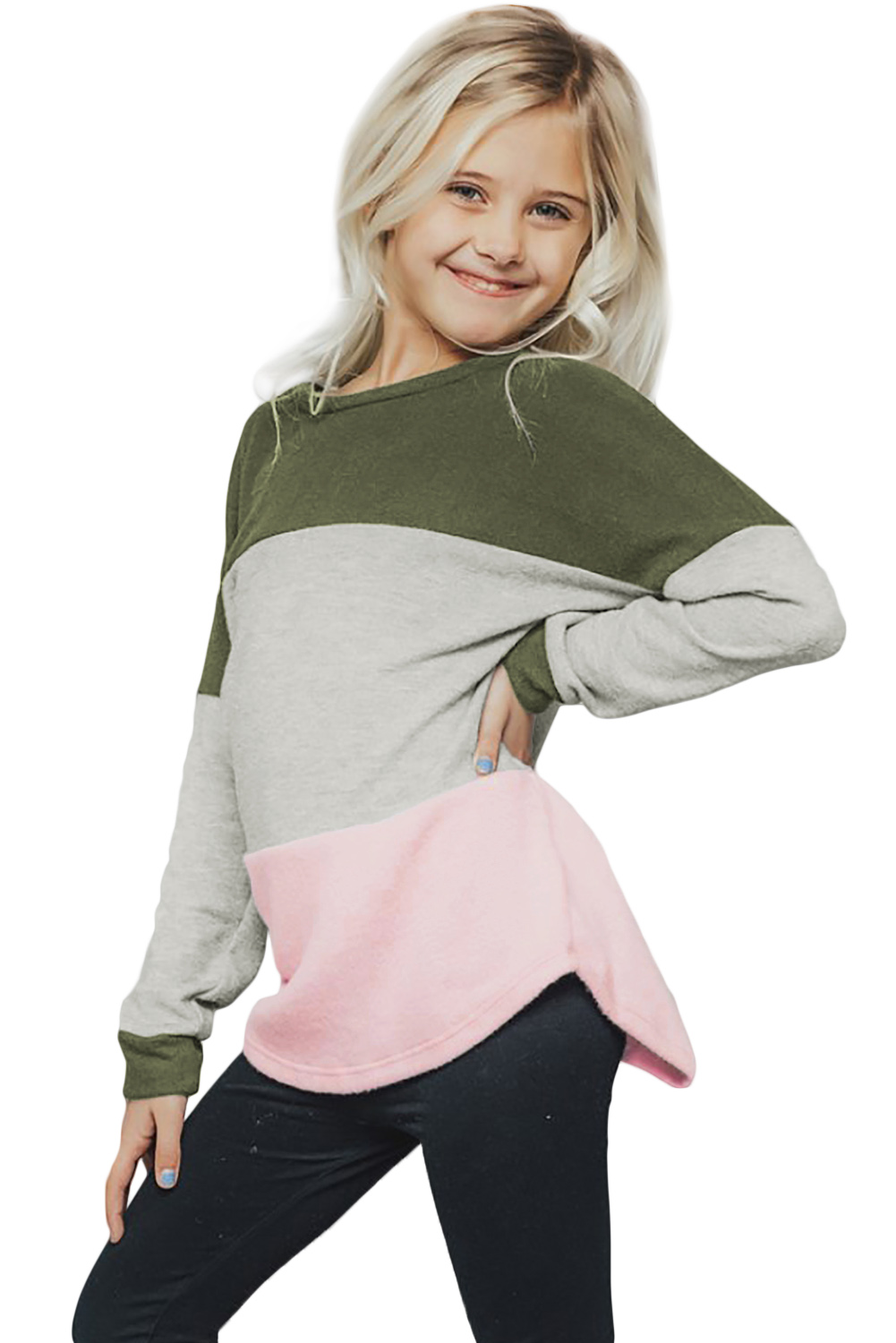 Green The Callie Colorblock Sweater