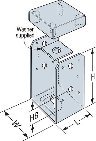 Simpson Strong Tie ABU44SS Stainless Steel Adjustable Post Base, 4 x