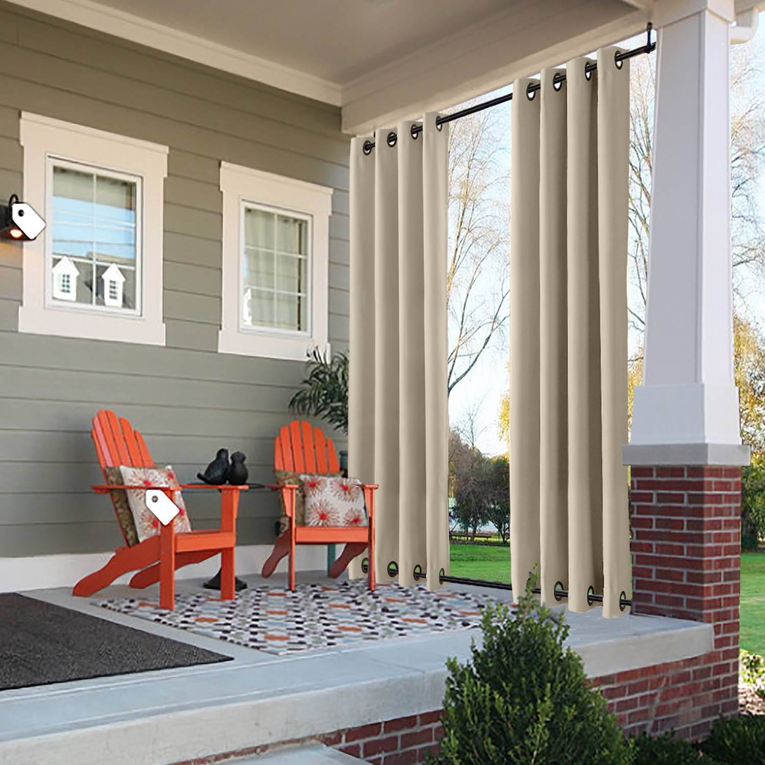 Grommet Blackout Curtain for Bedroom Cotton blend Room Darkening Blackout Curtains with Liner, (1 Panel)