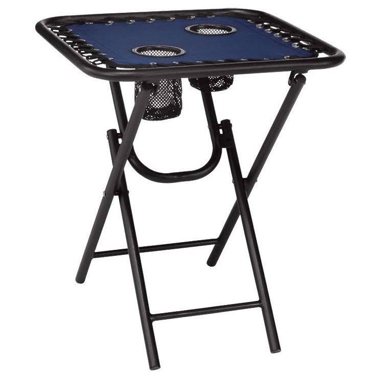 Seasonal Trends T5S18FR1BKOX60 Bungee Folding Table, Navy, 18x22