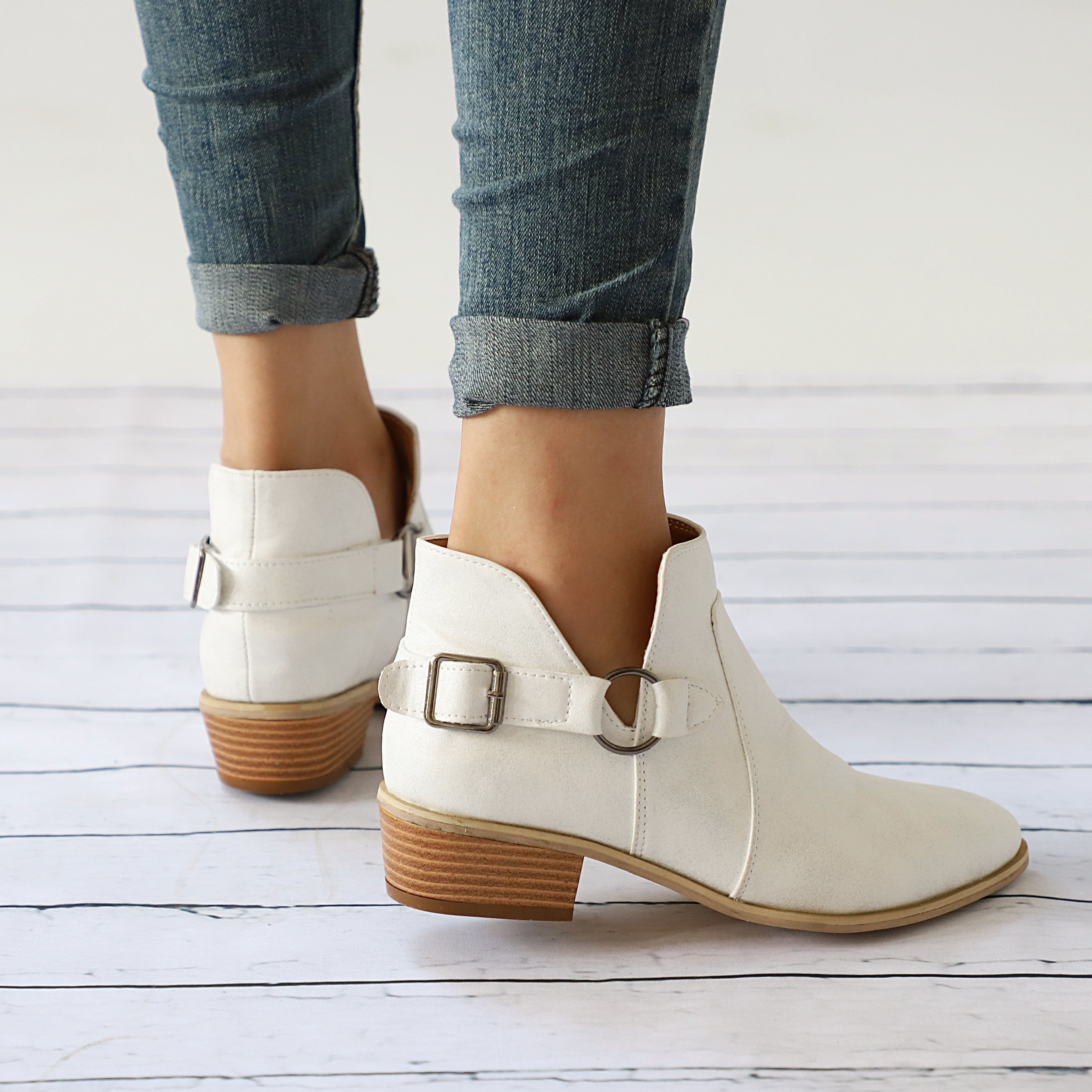 Women PU Booties Casual Comfort New Fashion Thick Shoes