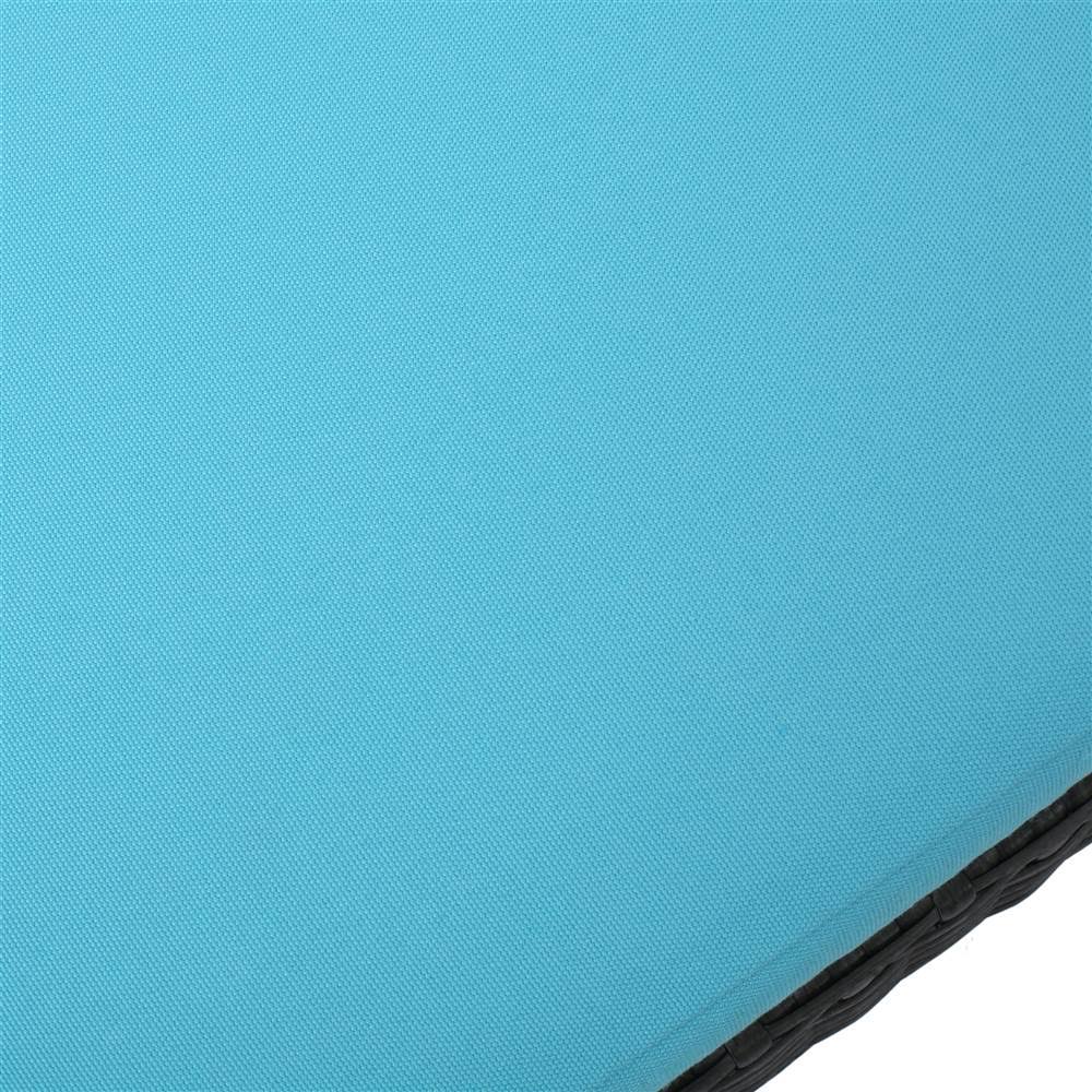 Outdoor Adjustable Chaise Lounge with Blue Cushion - Set of 2