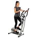 EFITMENT Magnetic Elliptical Machine Trainer w/LCD Monitor for Men and Women- Silver