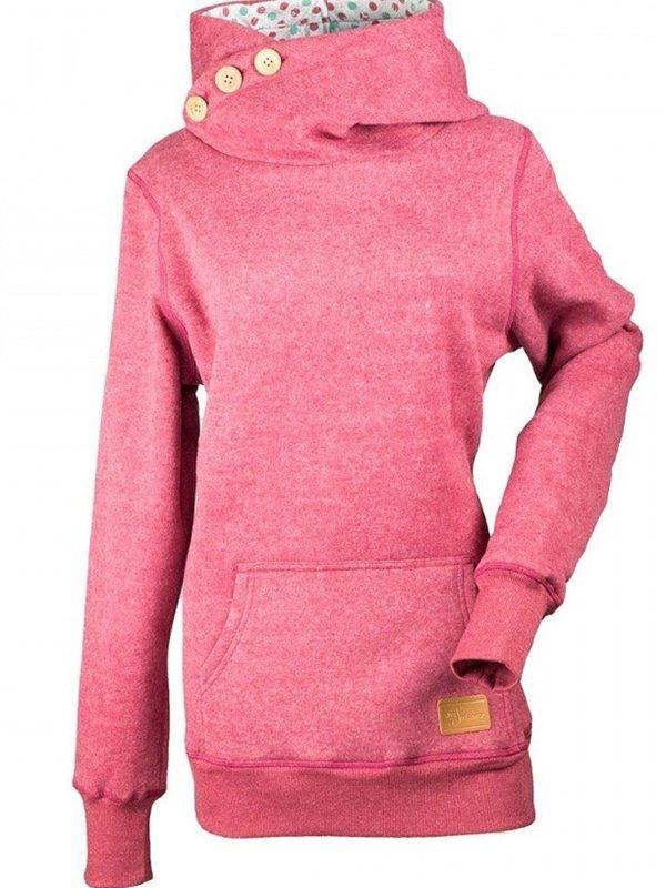 Long Sleeve Turtle Neck Buttoned Hoodies