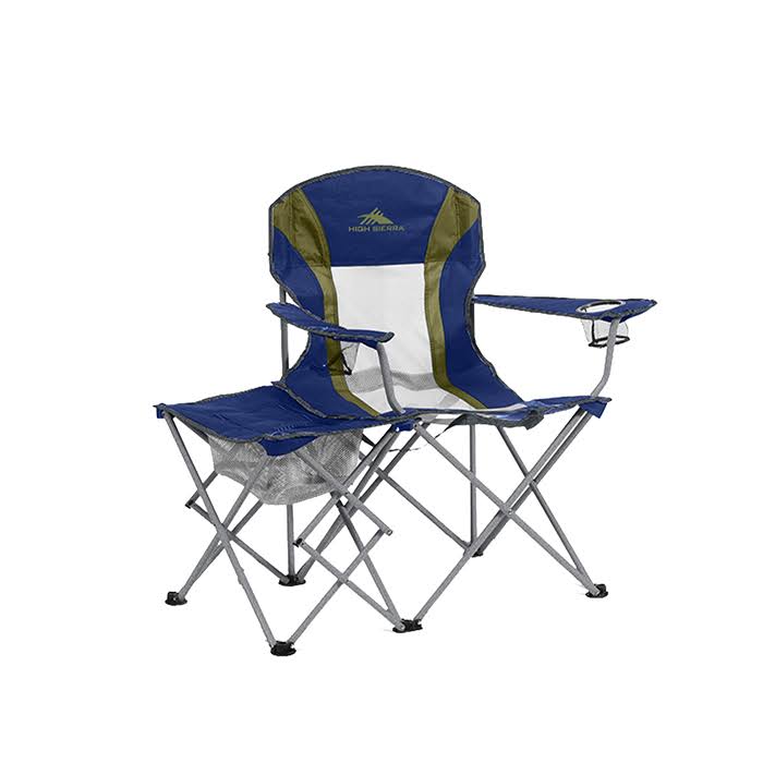 High Sierra Oversized Folding Chair with Side Table in Navy