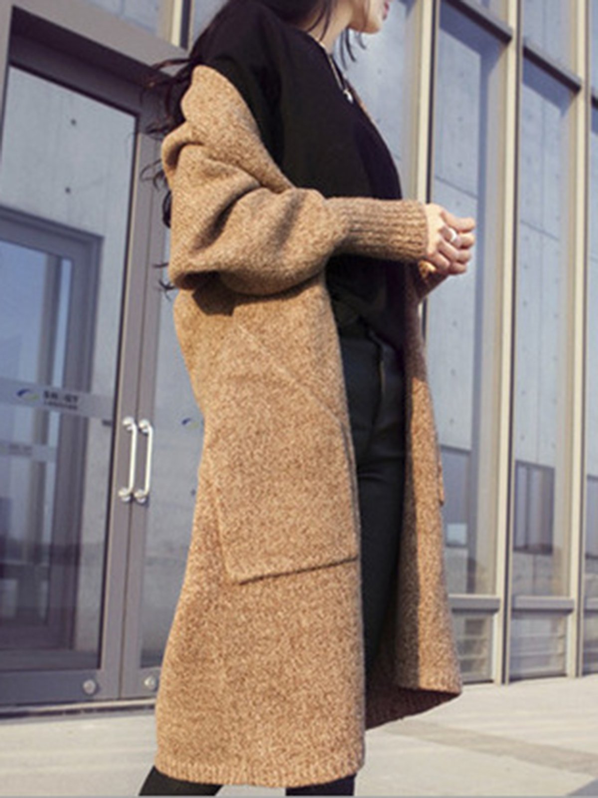 Casual Knitted Long Sleeve Pockets Cardigan