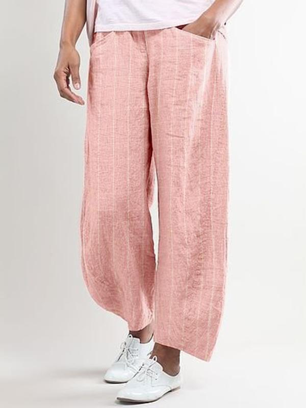 Stripes-Printed Casual Pants