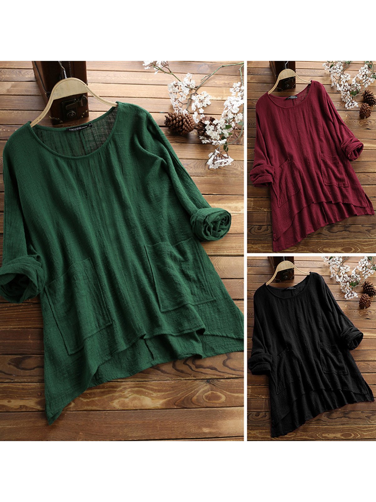 Women Casual Loose Tops Tunic Blouse Shirt