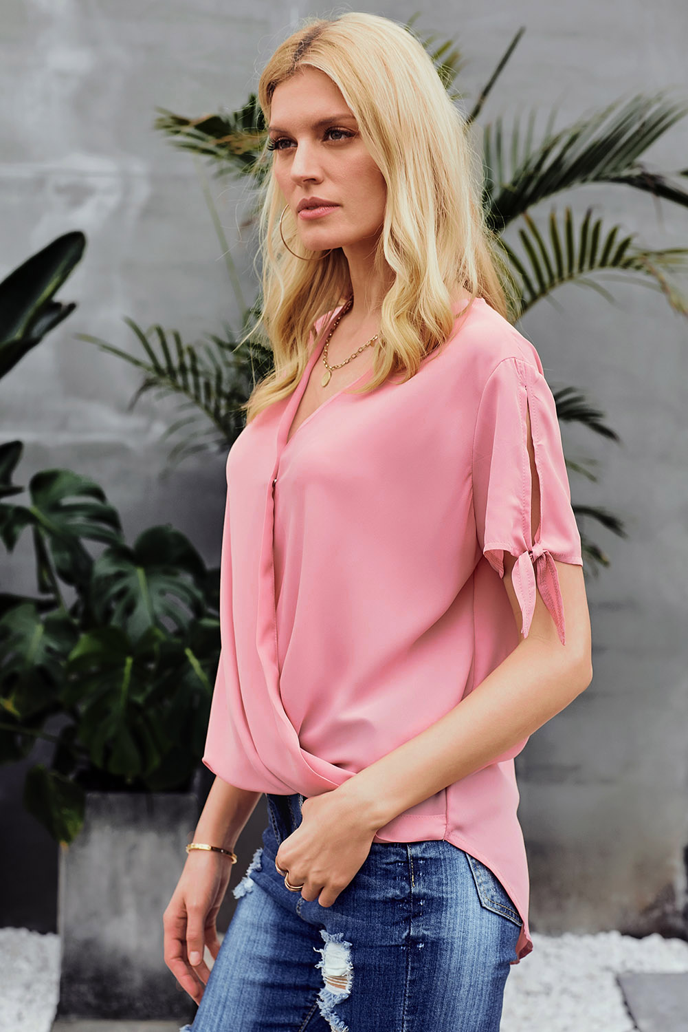 Pink Charismatic Drape Blouse