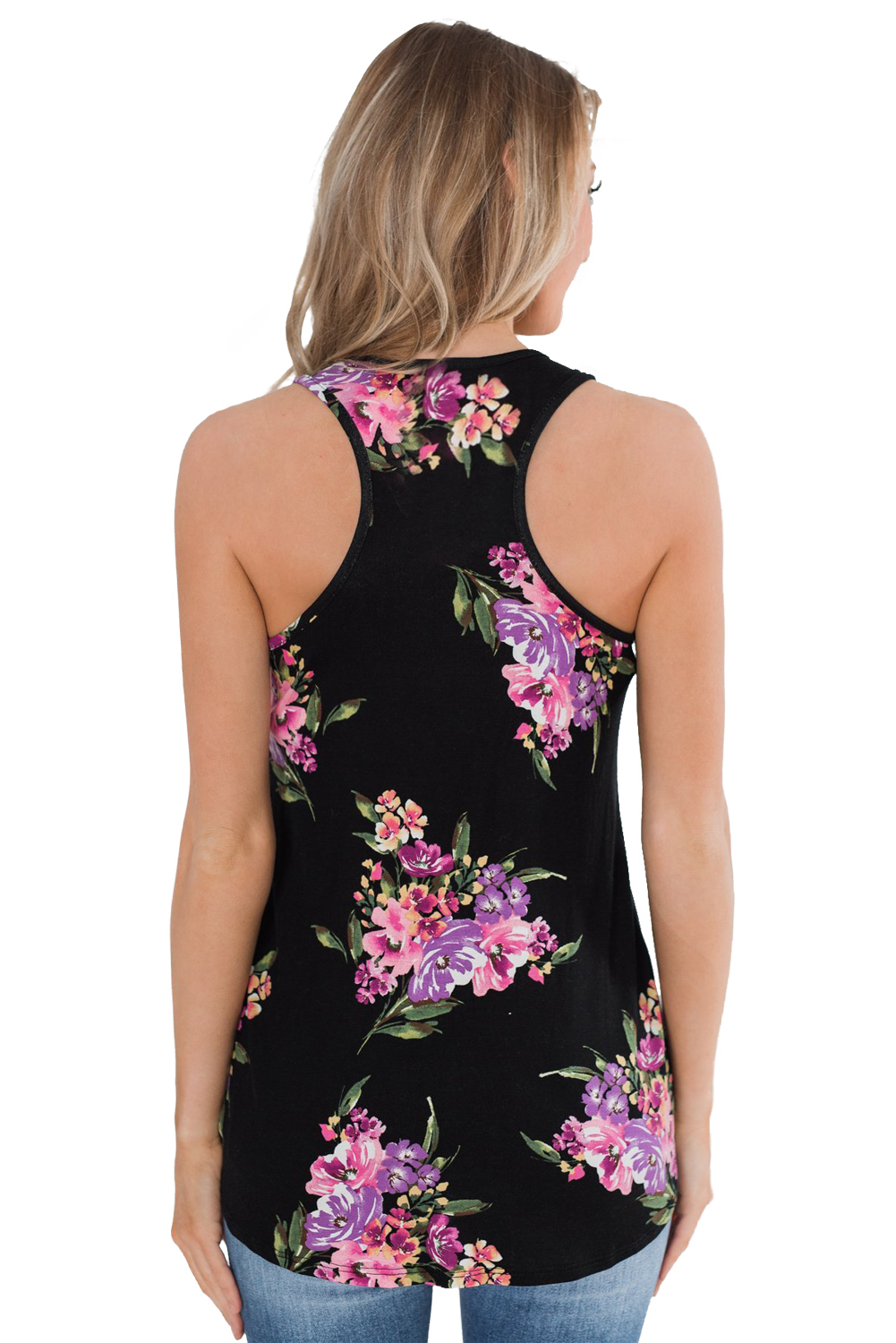 Black Floral Summer Tank