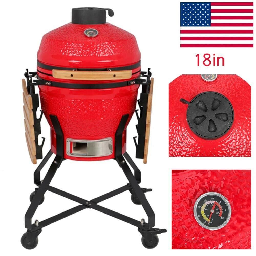 18in Steel Charcoal Grill Multiple Cooking Smoke Bake Roast For Courtyard Party
