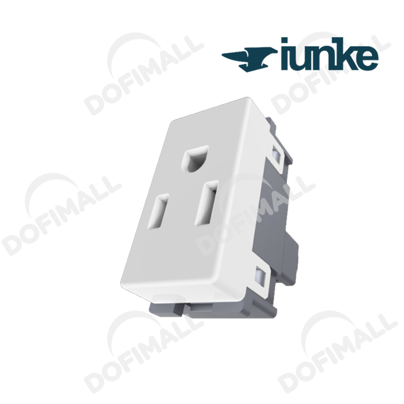 TOMACORRIENTE SENCILLO VERTICAL POLO TIERRA COLOR BLANCO 15A