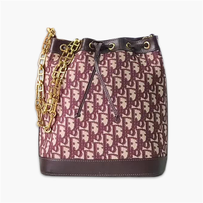 【原版皮】迪奥/Dior 水桶包，选用Oblique提花帆布搭配同色系牛皮皮革裁制而成，简约时尚，看起来帅气又低调