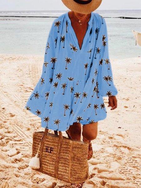 Bohemian holiday cotton floral dress