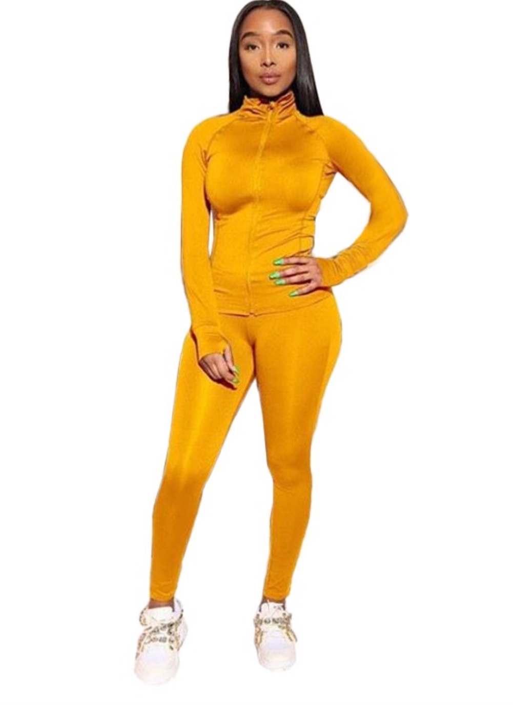 Long Sleeve Plain Tight Tracksuit