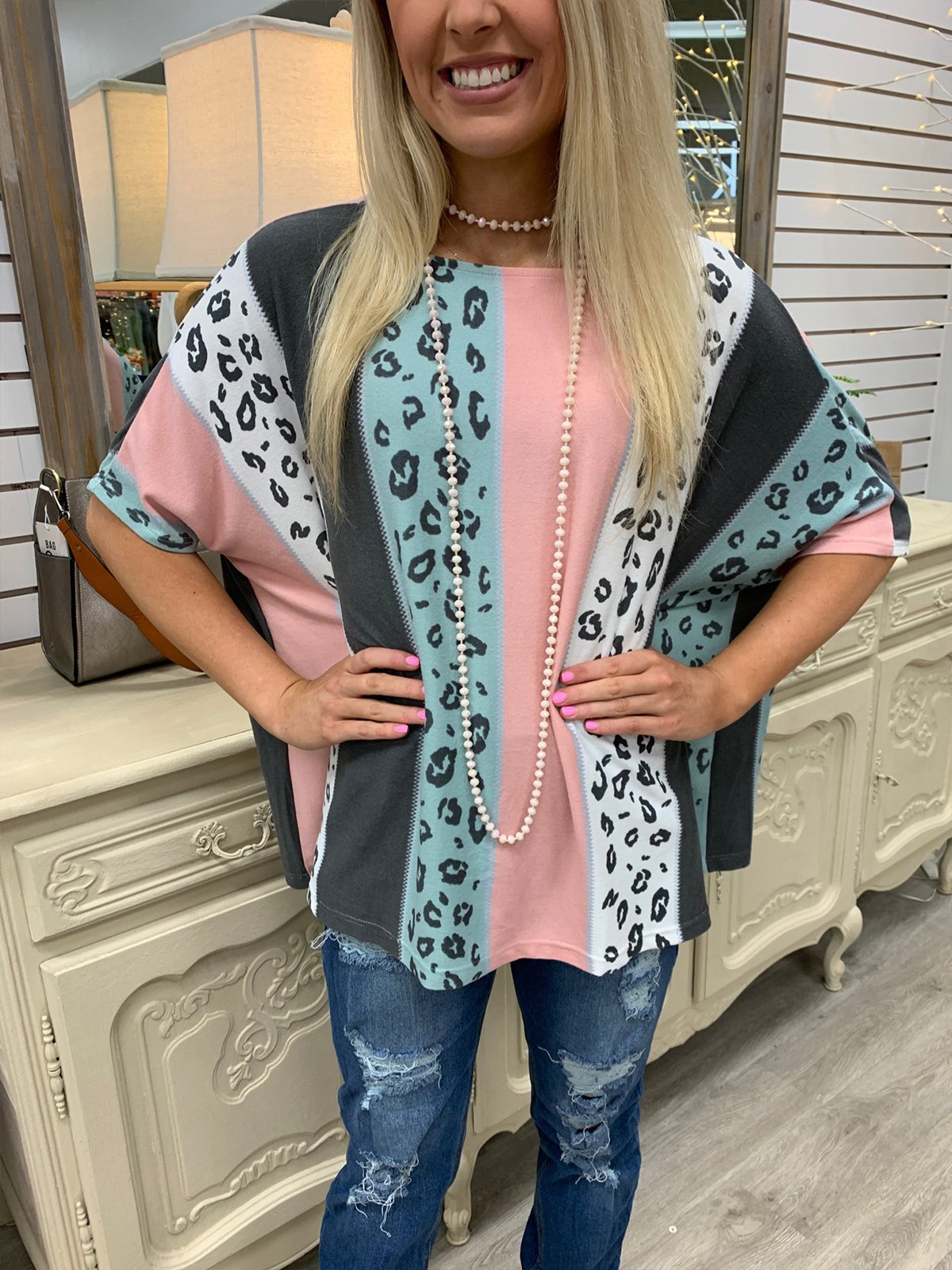 Leopard Vintage Half Sleeve Shirts & Tops