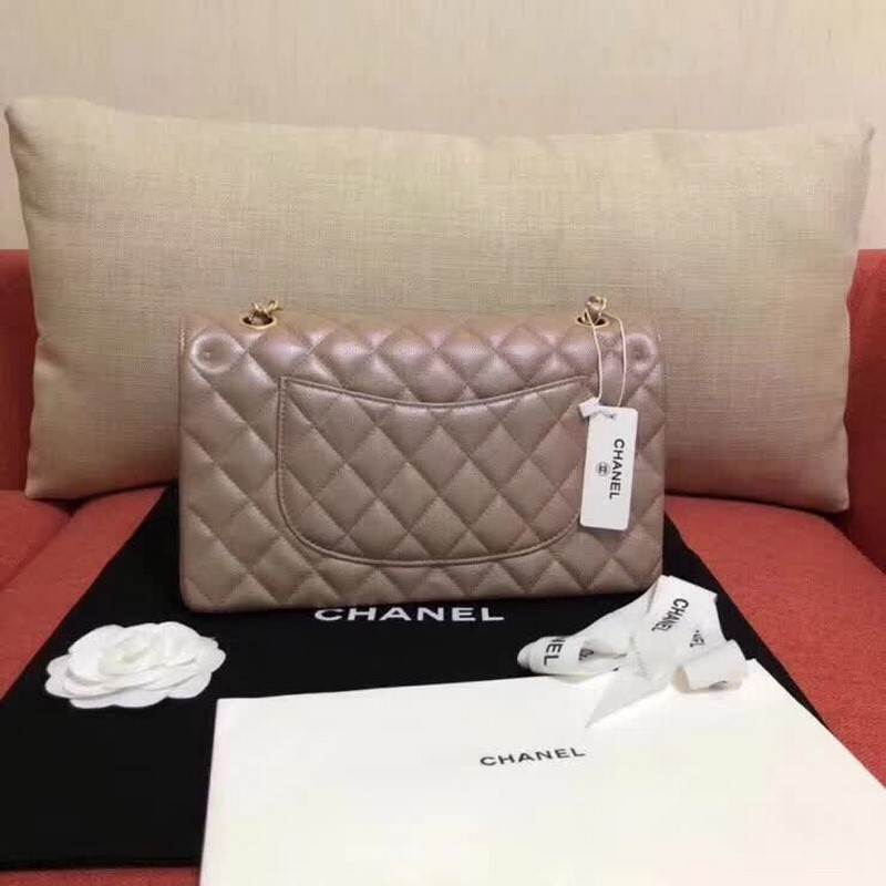 high quality handbag 119011 caviar genuine leather flap bag 1112