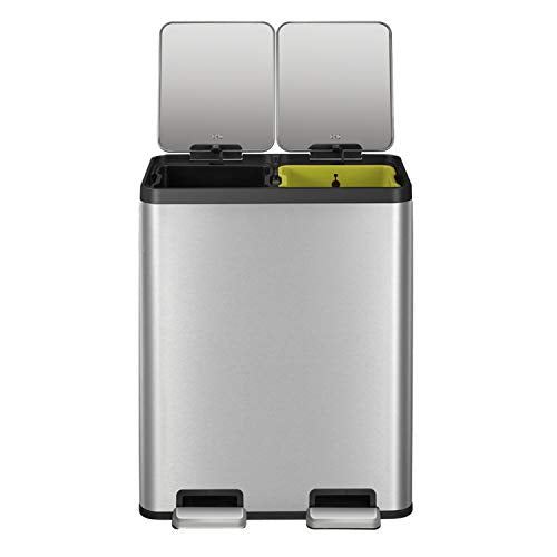 30L Dual Compartment Kitchen Recycle Trash Can