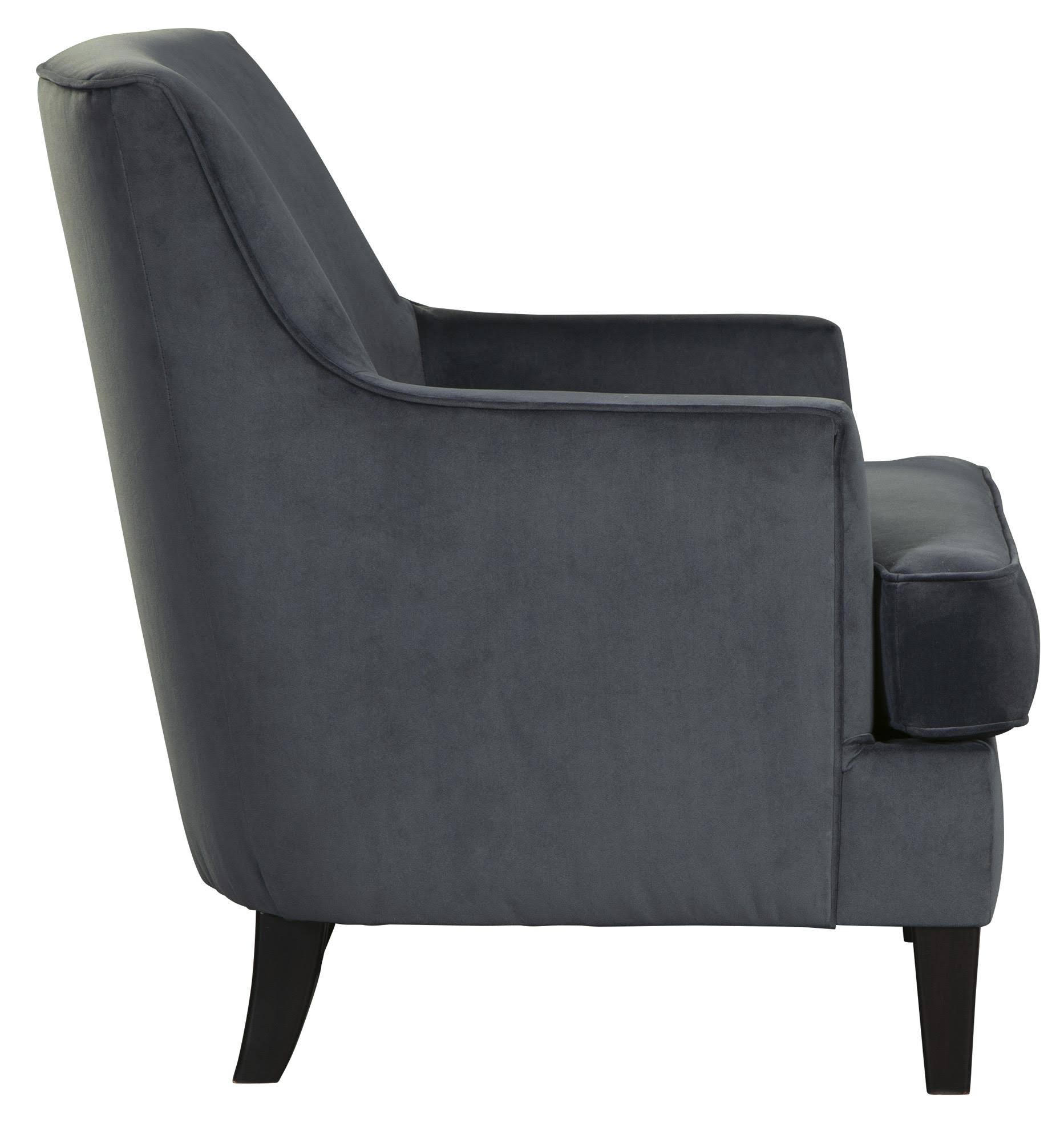 Fabric Upholstered Wooden Accent Chair with Sloped Arms, Dark Gray