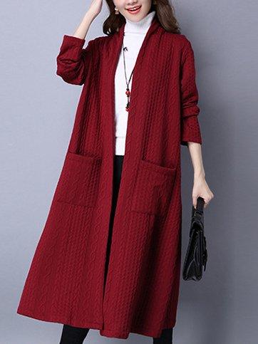 Thickened Long Sleeve Jacket Long Cardigan