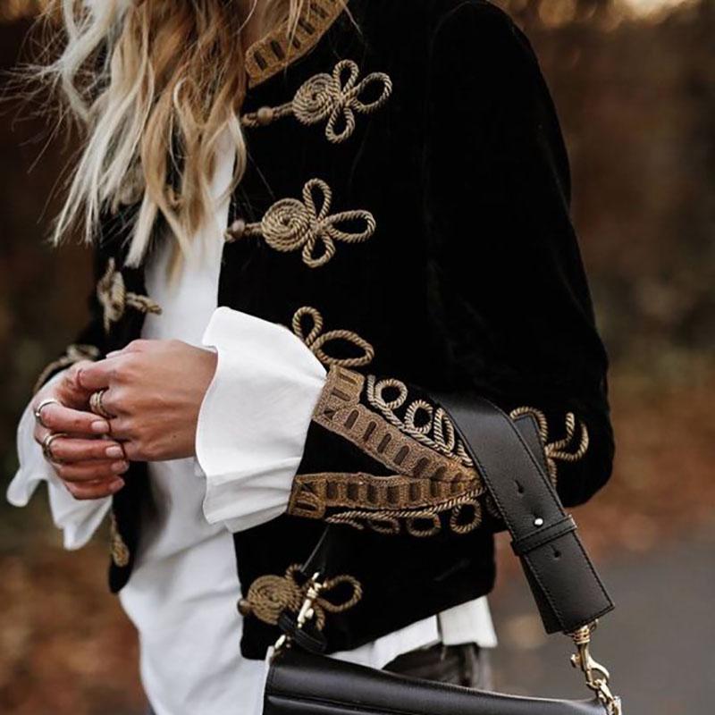 Fashion Stand Collar Long Sleeve Splicing Blazer