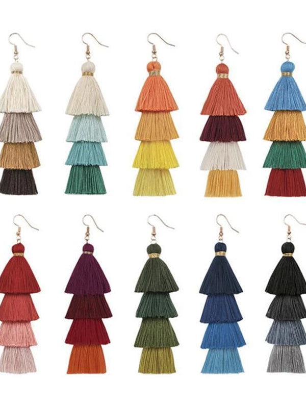 Handmade Colorful Tasseled Bohemia Earrings