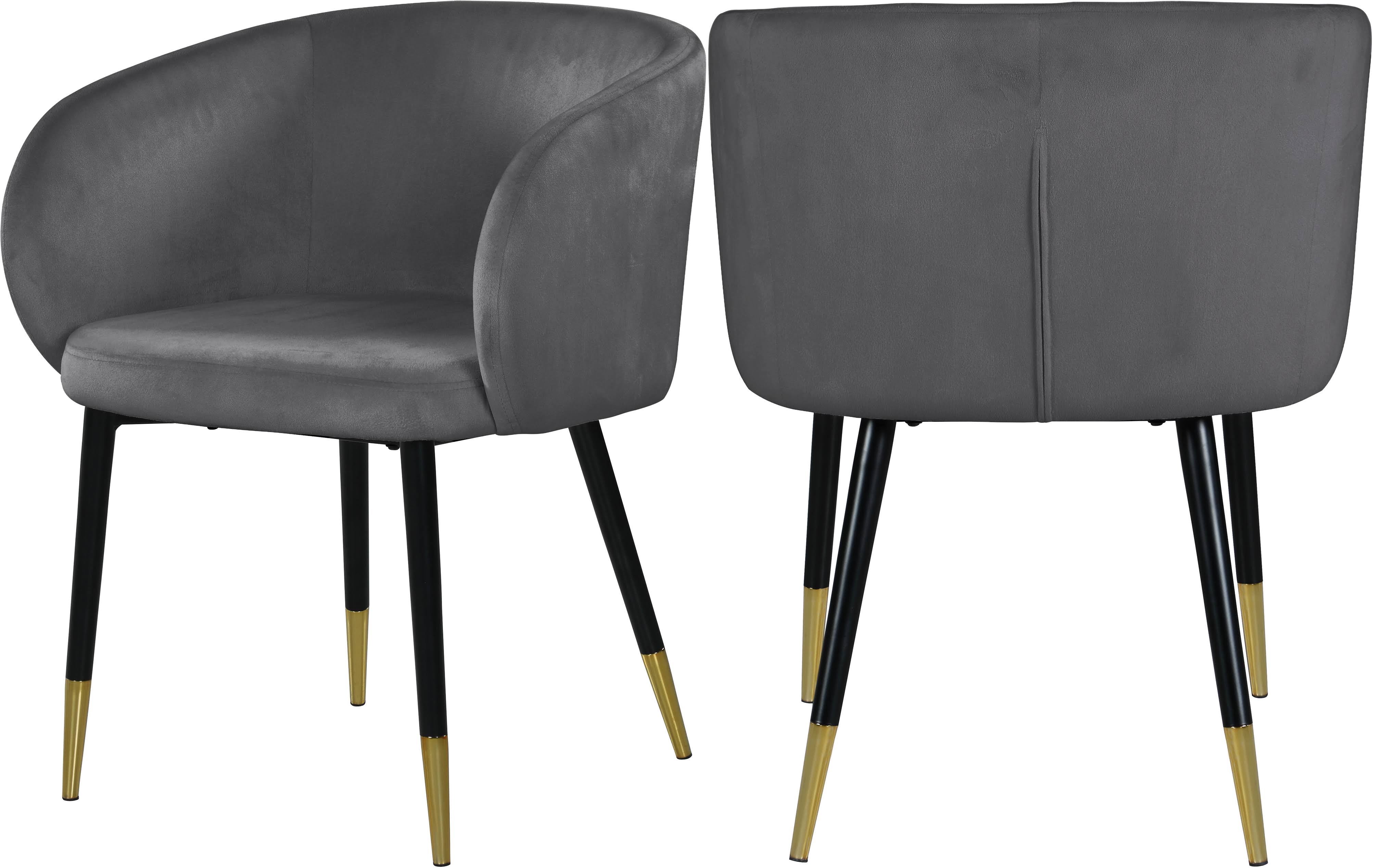 Meridian Furniture Louise Grey Velvet Dining Chair