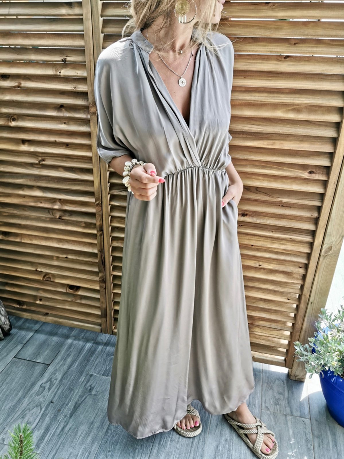 Bohemian holiday Solid dress