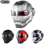 War Gray Motorcycle Helmet cool Style DOT Flip Up Casco IronMan Capacetes