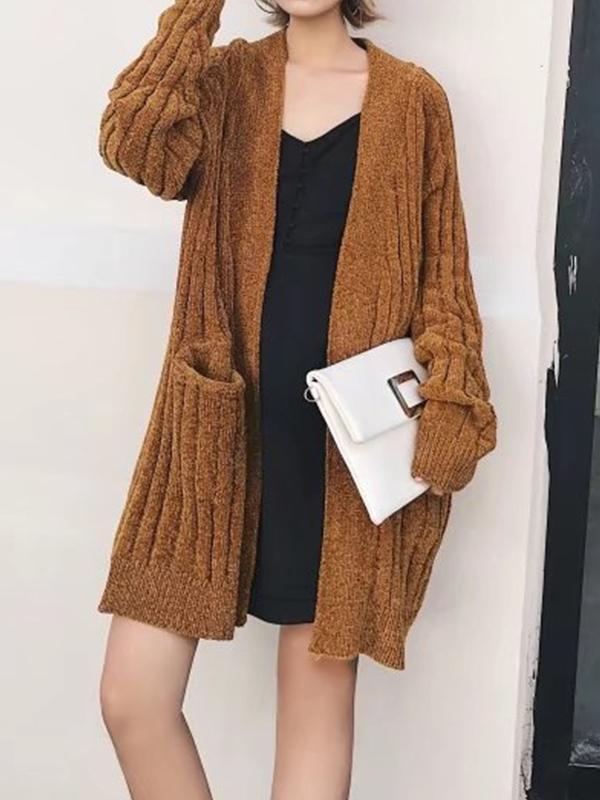 Chenille Medium Long Cardigan