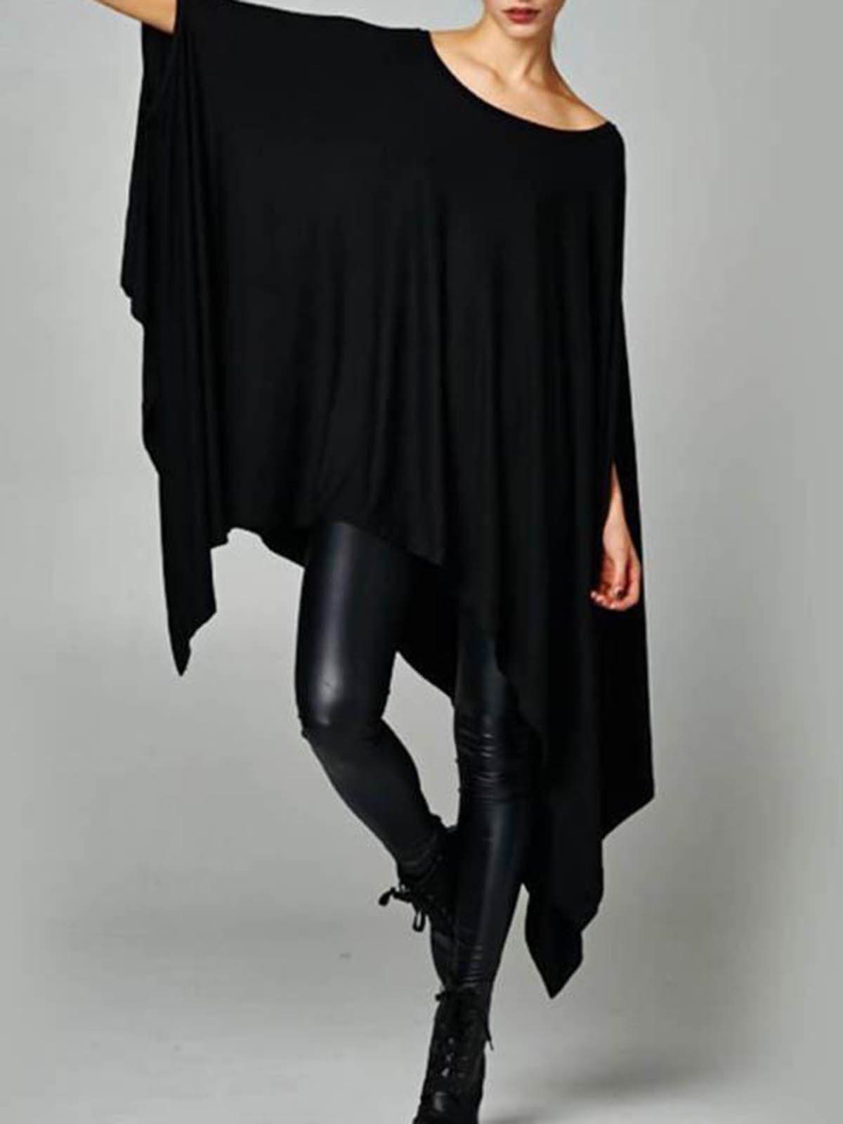 Solid Casual Crew Neck T-Shirt