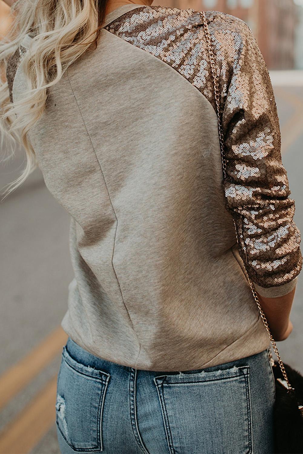 Apricot Gotta Have It Sequin Knit Top
