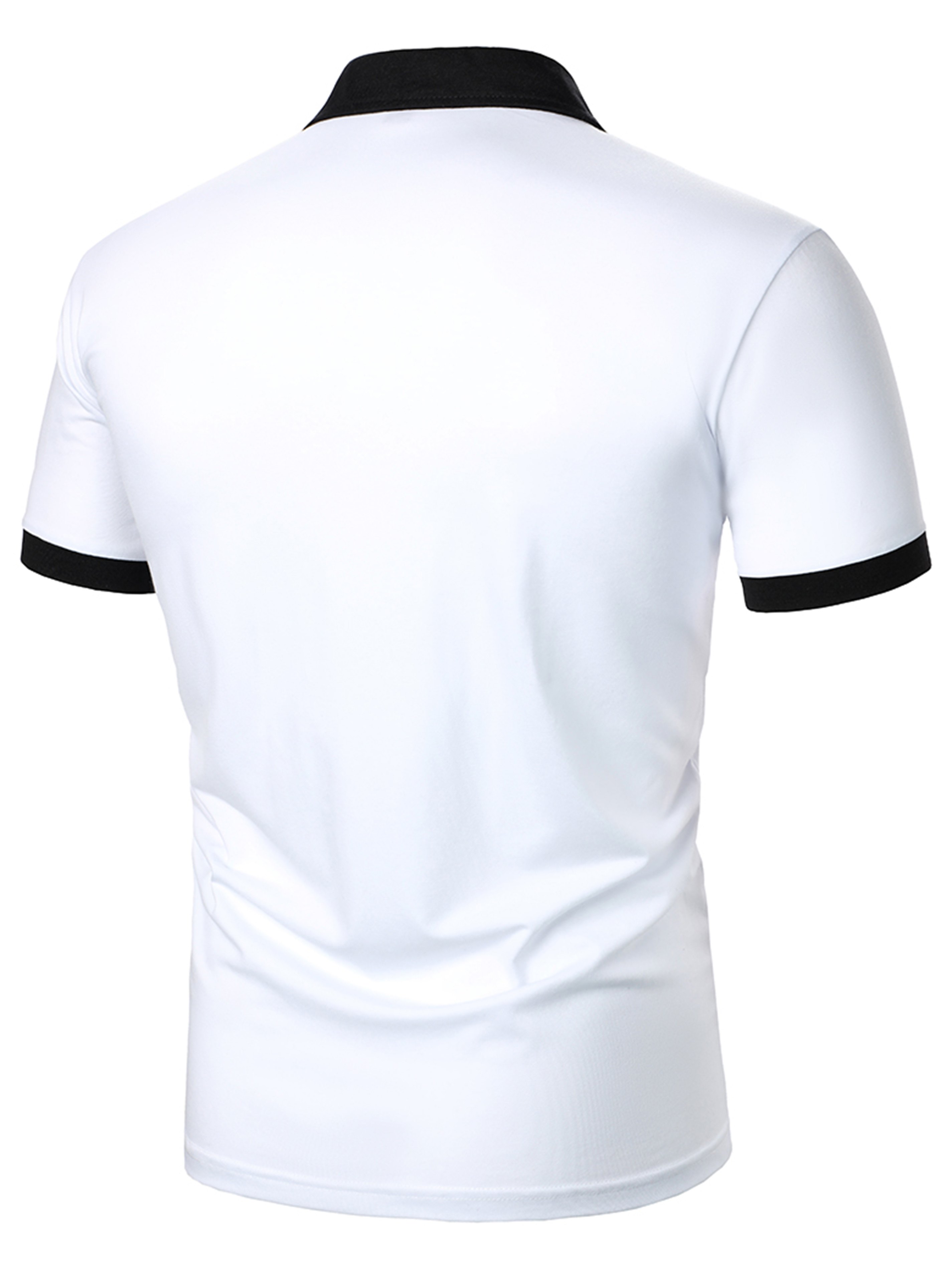 Men's Casual Contrast Trim Polo Shirt