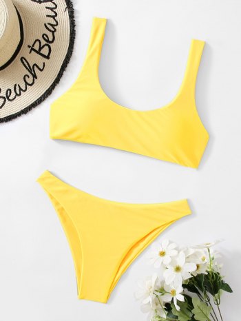 Solid Simple Tank Top Bikini