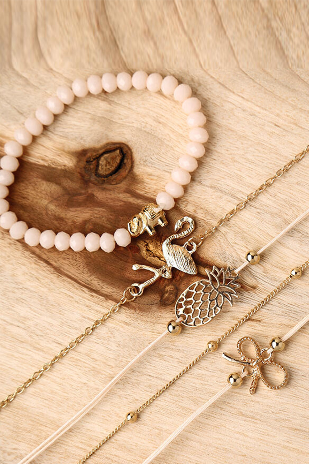 5件套火烈鸟菠萝蝴蝶结串珠精美手链组合