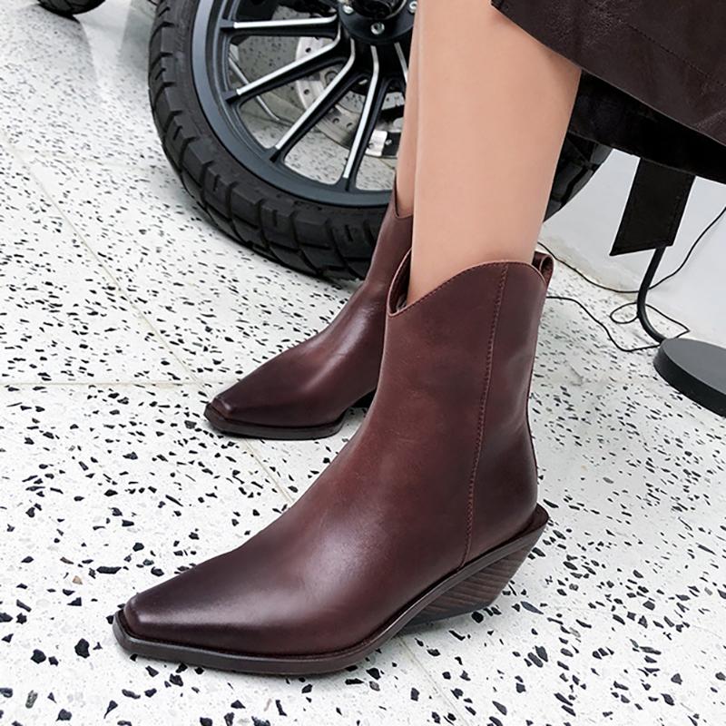 Cowhide Leather Date Boots