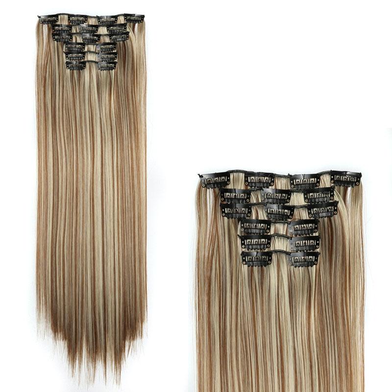 6 extensii de par drept si lung, potrivite pentru orice tip de par, delicate, sic, accesorii pentru par tip peruca