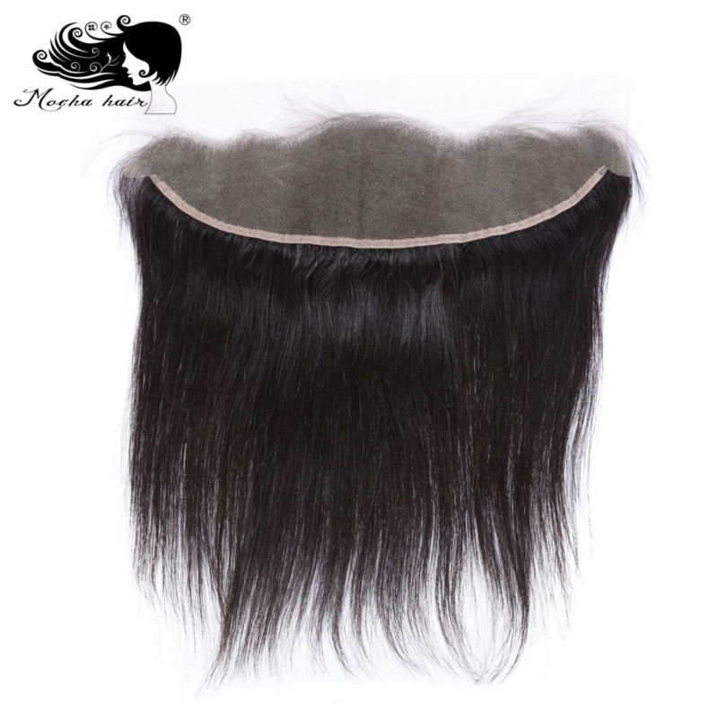 Mocha Hair Lace Frontal Closure Straight Remy Hair 13*4 Bleached Knot 100% Human Hair