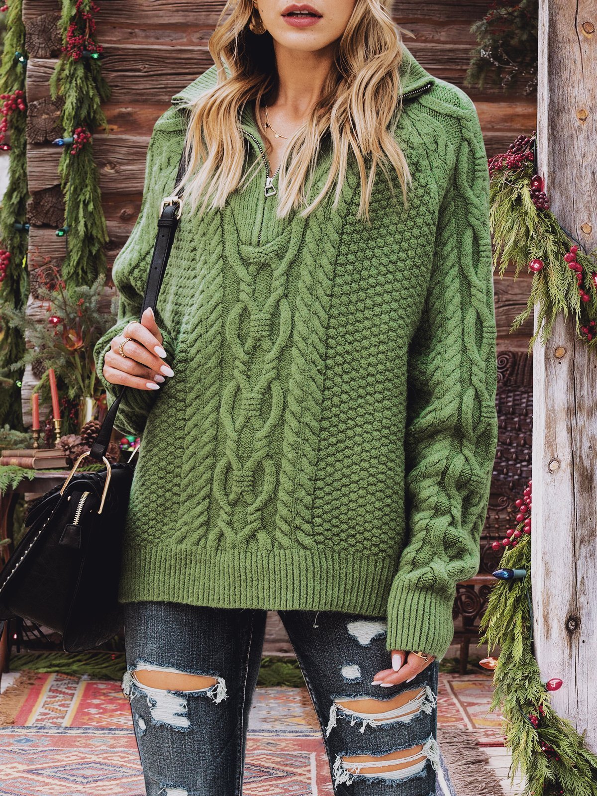 Women Long Sleeve Turtleneck Sweater