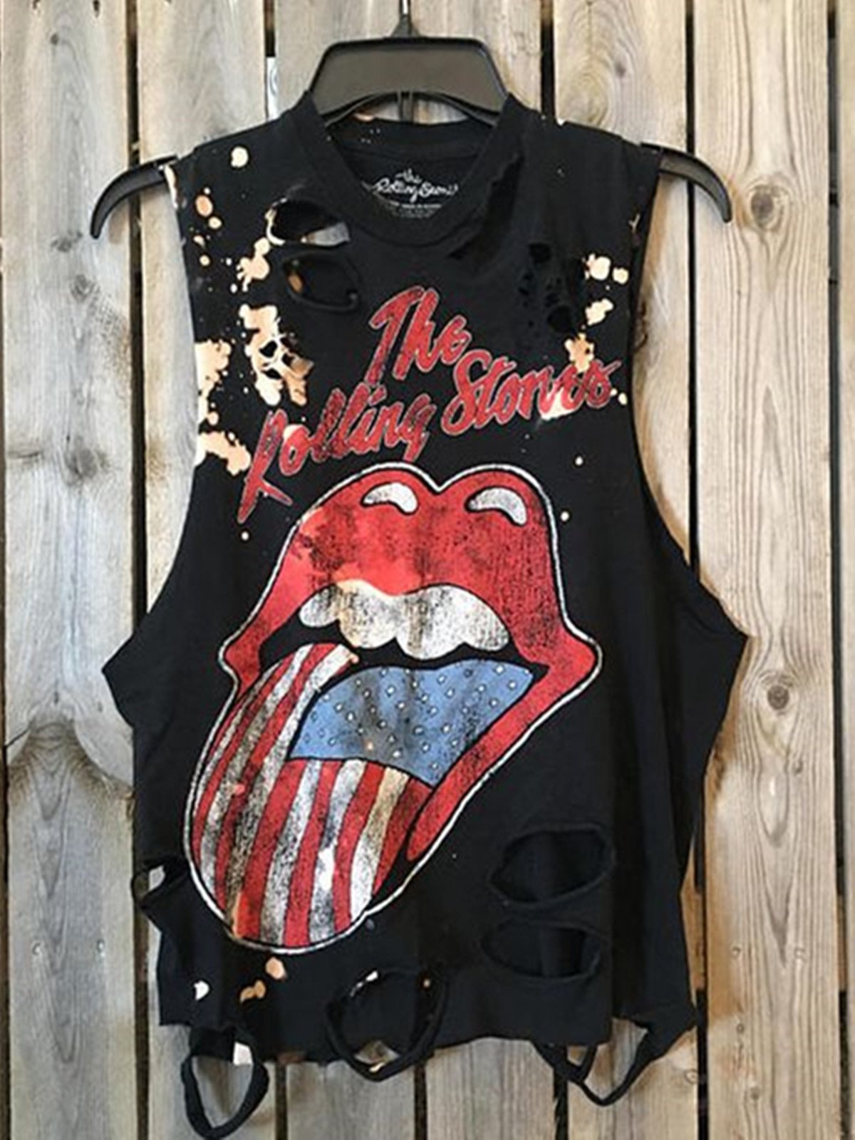 Black Crew Neck Statement Shirts & Tops