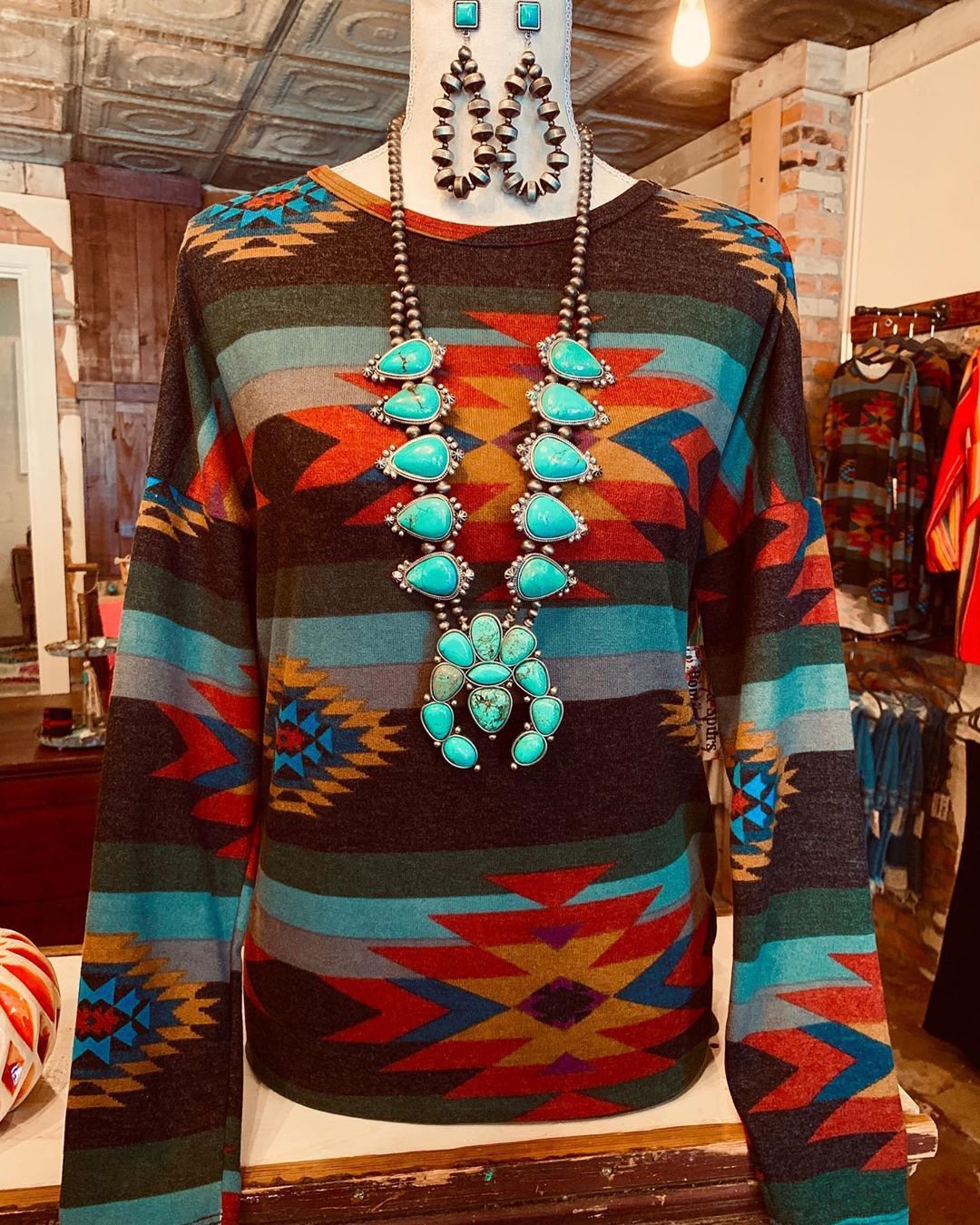 Red Vintage Tribal Plus Size Blouse