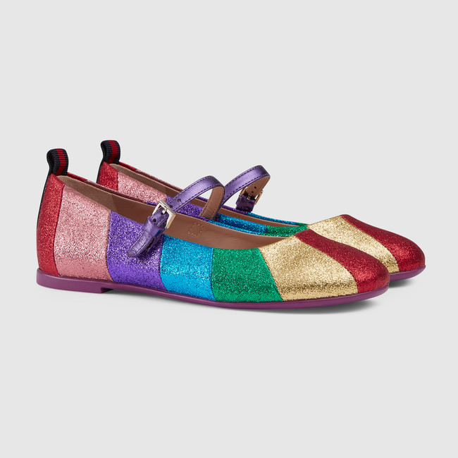 Children's rainbow ballet flat