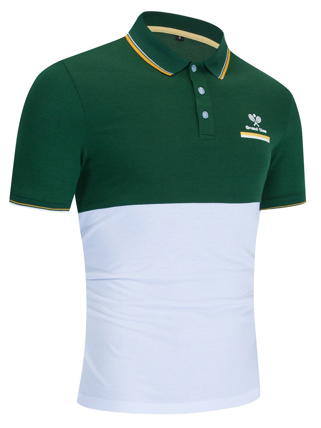 Men's patchwork printed polo shirt