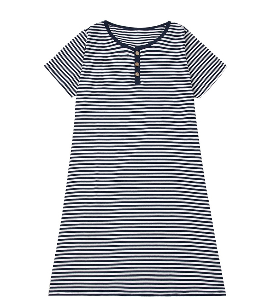 Summer Family Mommy Striped Shirt Dress